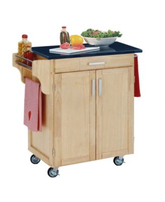 Home Styles - Cuisine Cart Natural Finish Black Granite Top