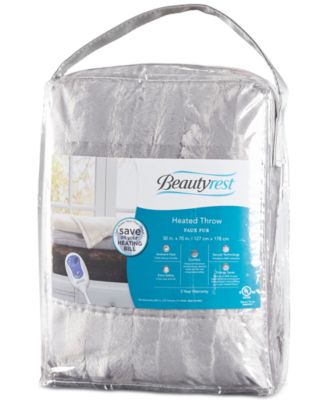 Duke Ribbed Electric Faux-Fur Throw, 50" x 70"