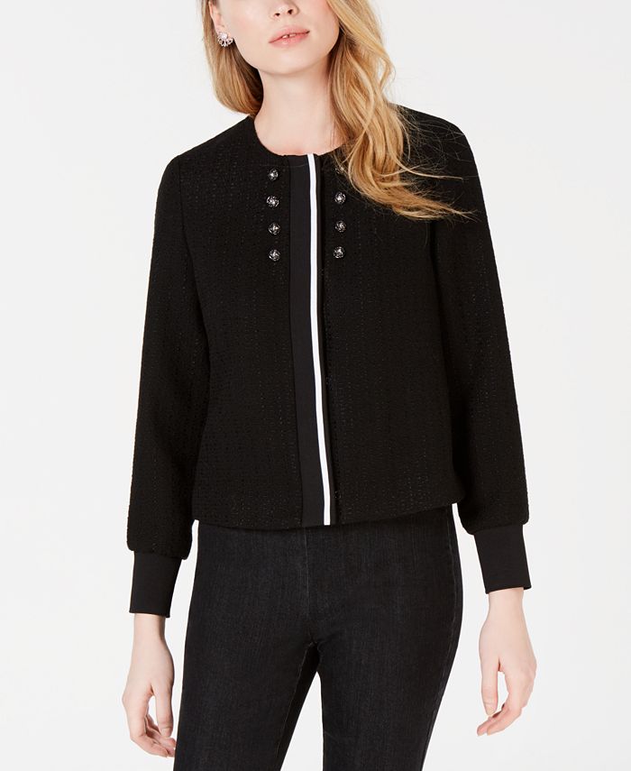 Maison Jules Tweed Bomber Jacket, Created for Macy's & Reviews ...
