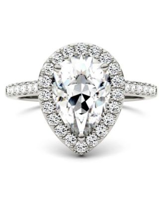 Moissanite Pear Halo Ring (2-5/8 ct. tw. Diamond Equivalent) in 14k White Gold