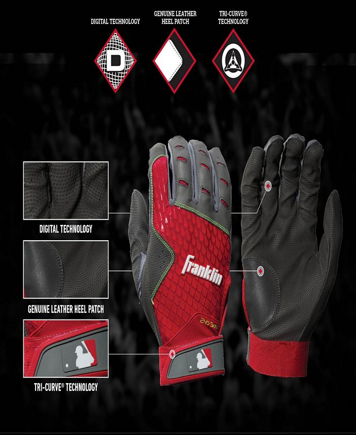 Gants De Baseball Franklin 2nd-Skinz – Frappeur, Rouge Et Noir, Taille L Enfant