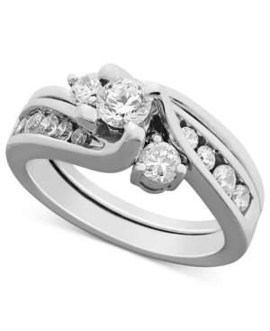 image of Certified Diamond Engagement Ring Bridal Set (1 ct. t.w.) in 14k White Gold