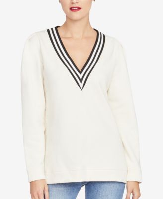 RACHEL Rachel Roy - Contrast-Stripe V-Neck Sweatshirt