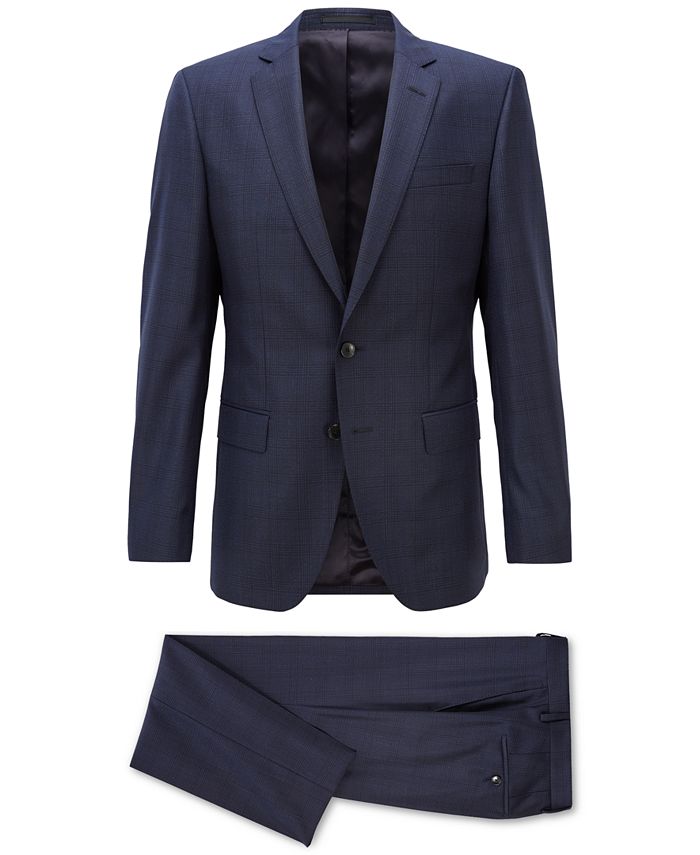 Hugo Boss BOSS Men's Slim-Fit Checked Virgin Wool Suit - Macy's