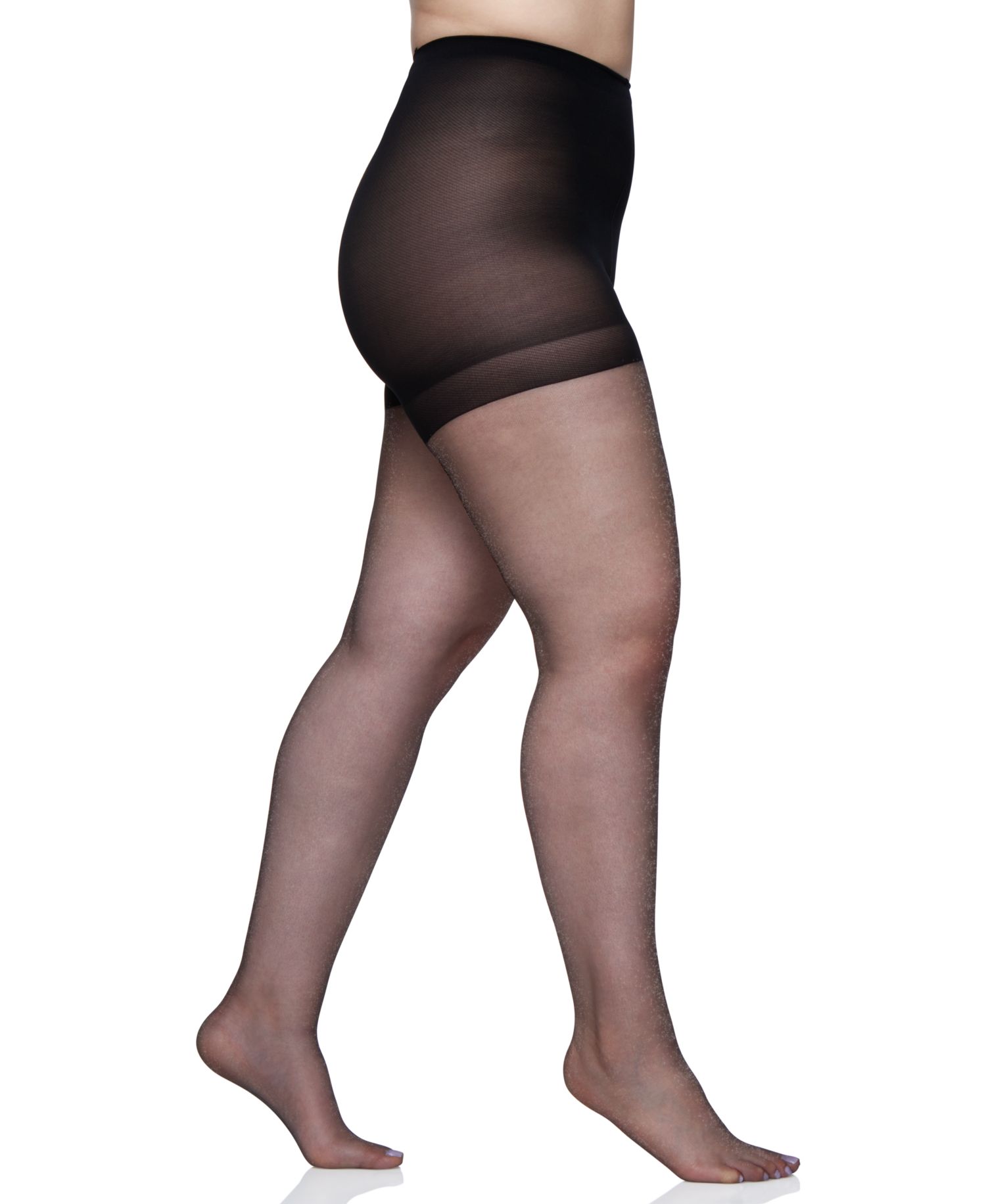 Women's Queen Plus Size Shimmers Ultra Sheer Control Top Pantyhose 4412