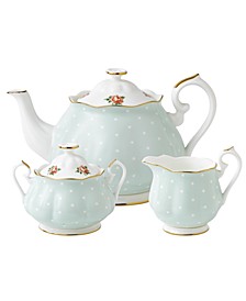 Old Country Roses Polka Rose 3 Piece Tea Set