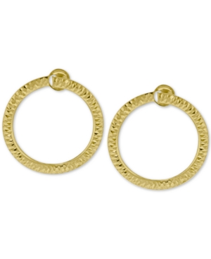 image of Doorknocker Circle Drop Earrings in 14k Gold