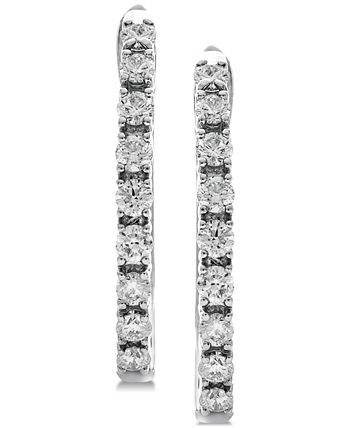 Macy's - Diamond Huggie Hoop Earrings (1/2 ct. t.w.) in 14k White Gold