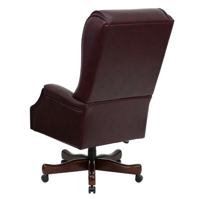 Flash Furniture High Back Traditional Tufted Burgundy Leather Executive ...