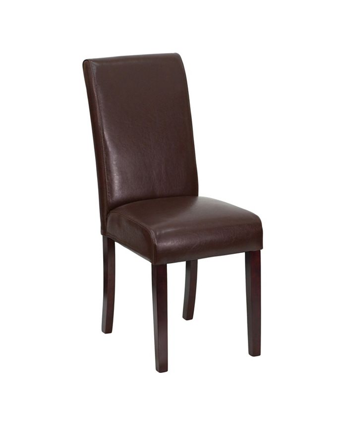 Flash Furniture Dark Brown Leather Parsons Chair Macy's
