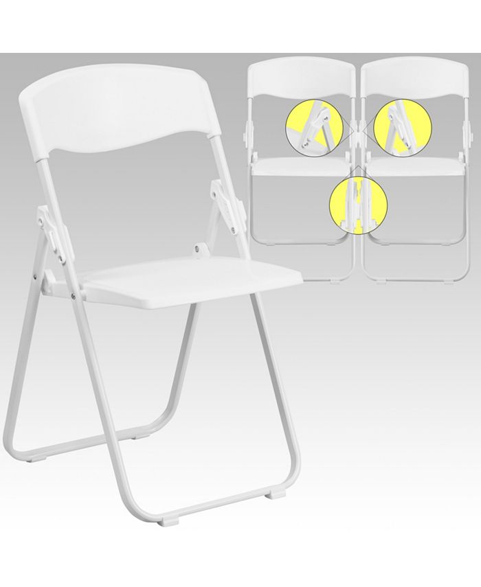 Flash Furniture Hercules Series 880 Lb. Capacity Heavy Duty White Plastic Folding Chair With