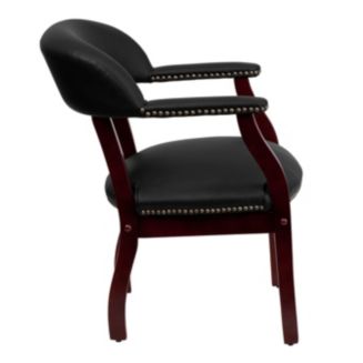 Black LeatherSoft Conference Chair with Accent Nail Trim main image 0