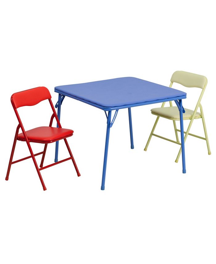 Flash Furniture Kids Colorful 3 Piece Folding Table And Chair Set Macy's