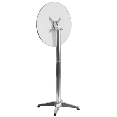 Flash Furniture 23.25'' Round Aluminum Indoor-Outdoor Folding Bar Height Table With Base