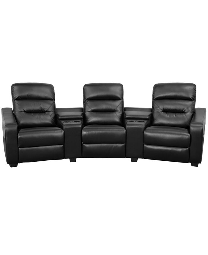 Flash Furniture Futura Series 3Seat Reclining Black Leather Theater
