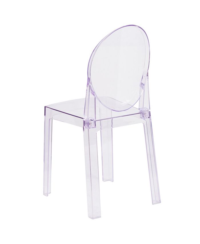 Flash Furniture Ghost Chair With Oval Back In Transparent Crystal