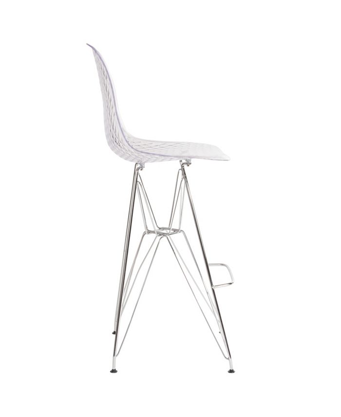 Flash Furniture 30.25" High Clear Acrylic Barstool With Chrome Legs Macy's