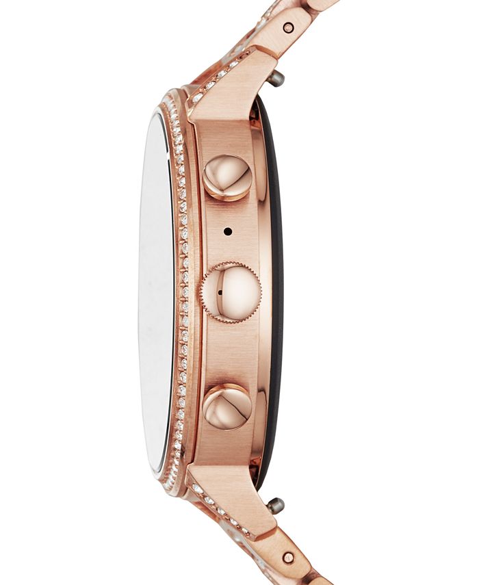 Fossil Q Women's Venture Rose Gold-Tone Stainless Steel Bracelet Touchscreen Smart Watch 40mm ...