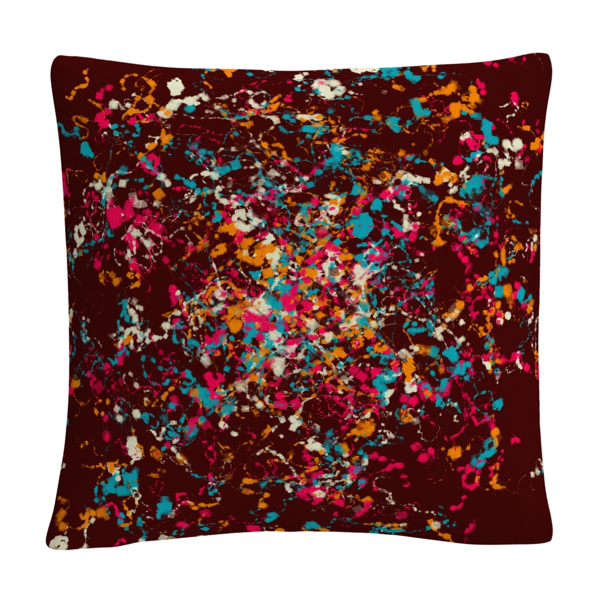 Abc Speckled Colorful Splatter Abstract 3Decorative Pillow, 16 x 16