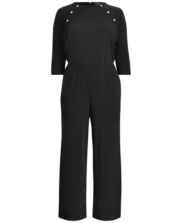Lauren Ralph Lauren Plus Size Rivet-Trim Jumpsuit - Macy's