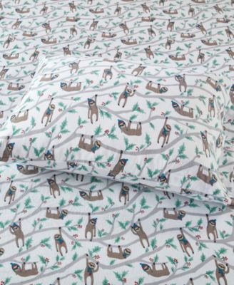 Novelty Printed Cotton Flannel 4-Pc. Sheet Set, Full