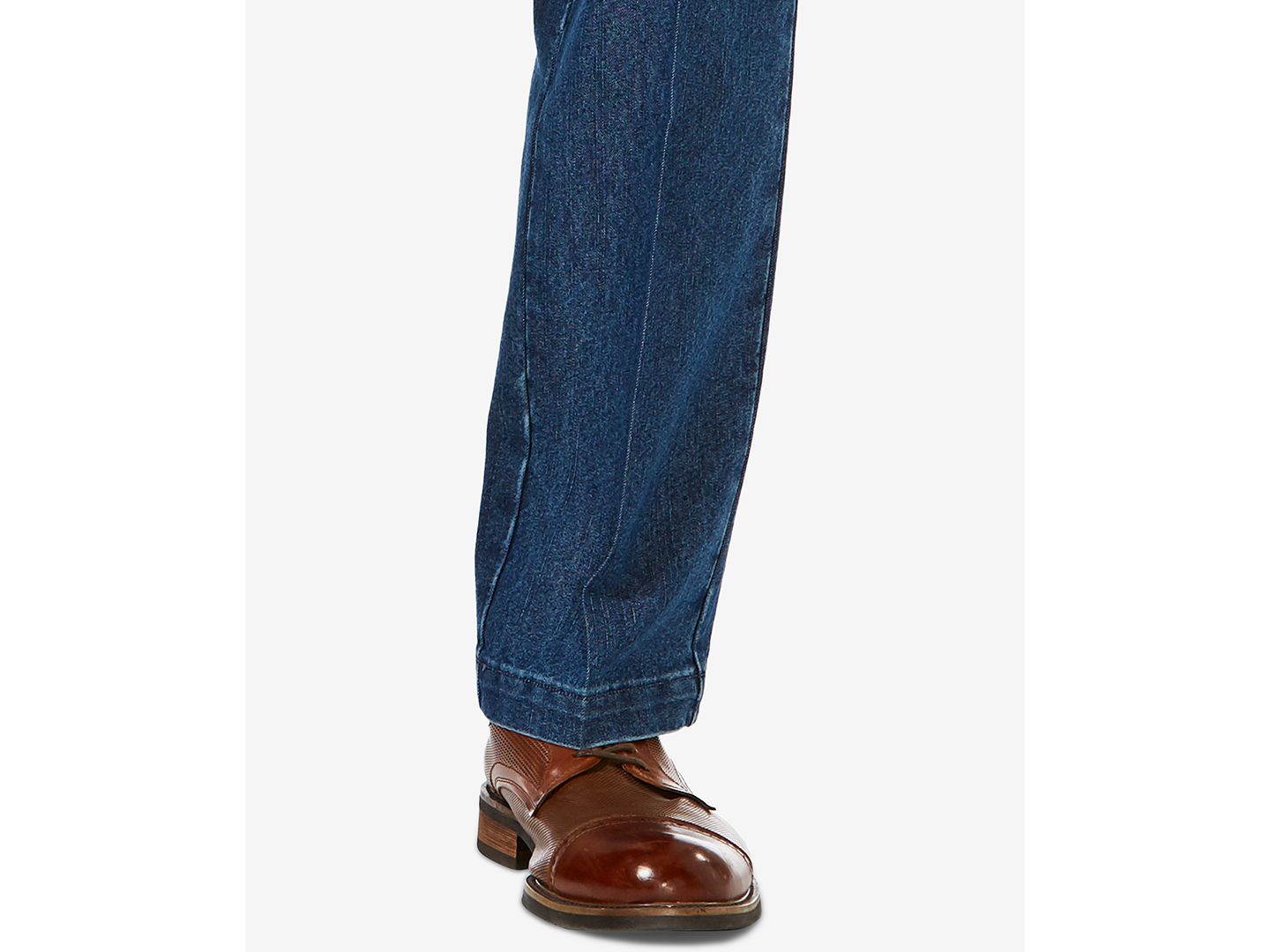 Мужские брюки Haggar Stretch Denim Classic-Fit Flat Front, цвет: Стоунвош — фото 7
