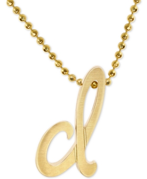 Alex Woo Scripted Initial 16" Pendant Necklace In 14k Gold In D