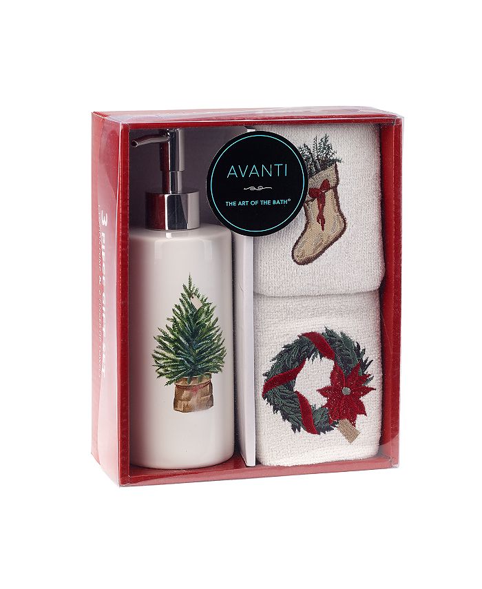Avanti CLOSEOUT! Farmhouse Holiday 3Pc. Lotion Pump and Fingertip