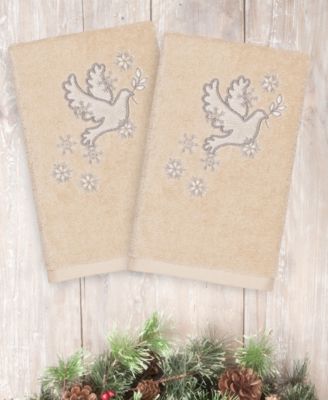 Christmas Dove 100% Turkish Cotton Hand Towels