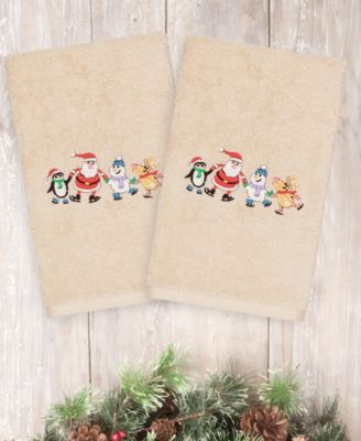 Christmas Skating Party 100% Turkish Cotton Hand Towels