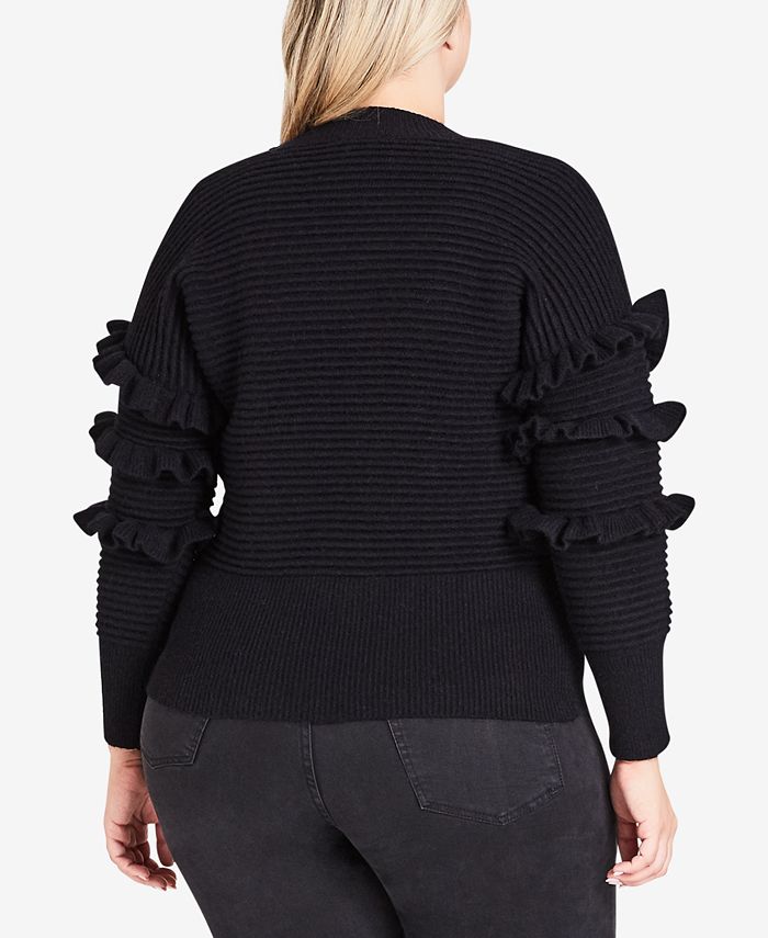 City Chic Trendy Plus Size Ruffled Sweater Macys 