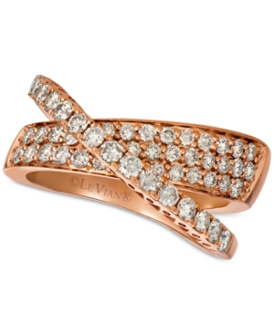 image of Le Vian Nude Diamonds Crisscross Ring (1 ct. t.w.) in 14k Rose Gold