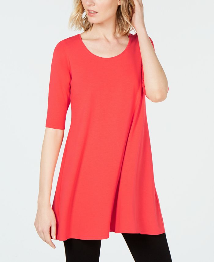 Eileen Fisher Stretch Jersey ElbowSleeve Tunic, Created for Macy's