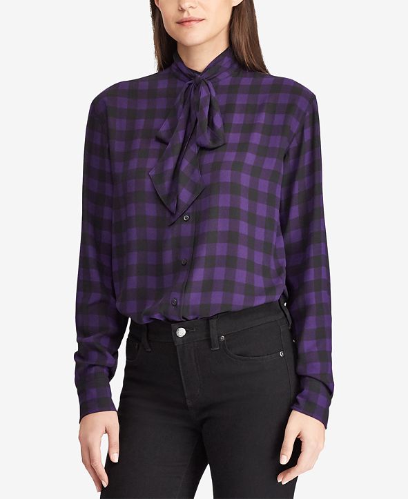 Lauren Ralph Lauren Plaid Ruffled Shirt & Reviews Tops