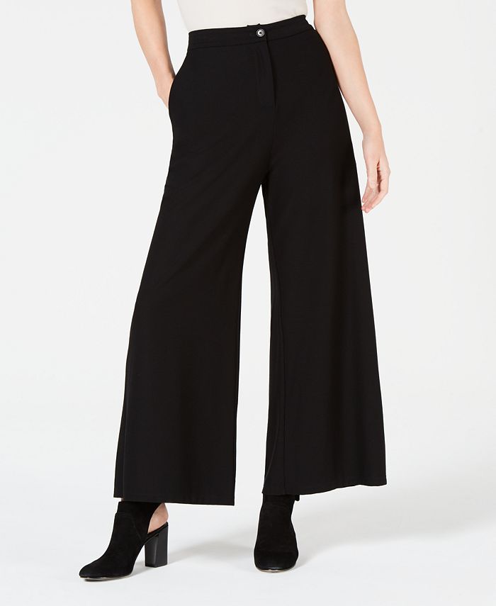 Eileen Fisher Washable Crepe High-Waist Ankle Pants - Macy's