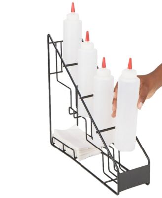 Mind Reader Four Compartment Bottle Holder, Black