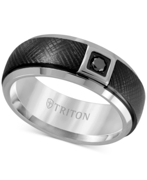 image of Diamond Band (1/10 ct. t.w.) in Black & White Tungsten Carbide