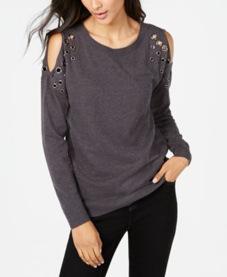 INC International Concepts - Embellished Cold-Shoulder Top