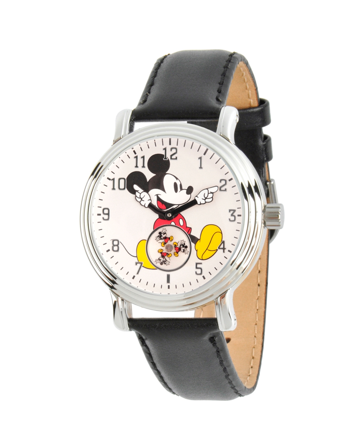 Disney Mickey Mouse Women's Silver Vintage Alloy Watch - Black