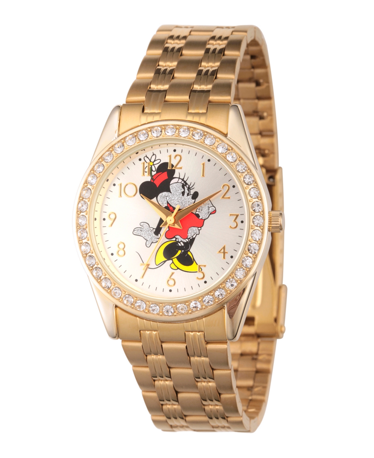 Disney Minnie Mouse Women's Gold Alloy Glitz Watch - Gold