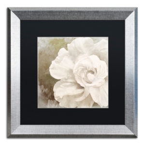 Trademark Global Color Bakery 'petals Impasto Ii' Matted Framed Art, 16" X 16" In Silver