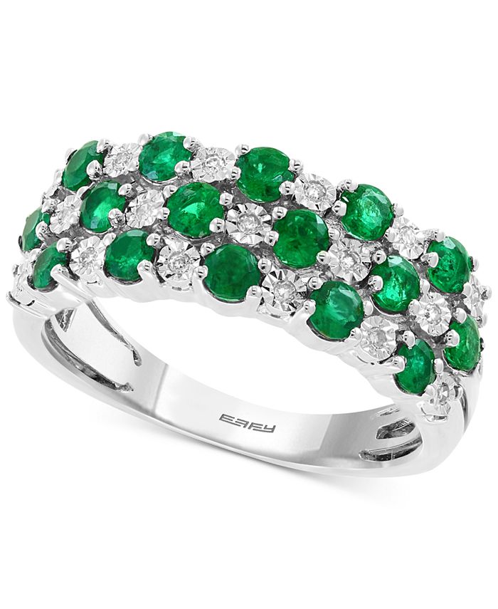 EFFY Collection EFFY® Emerald (1 ct. t.w.) & Diamond Accent Ring in 14k ...