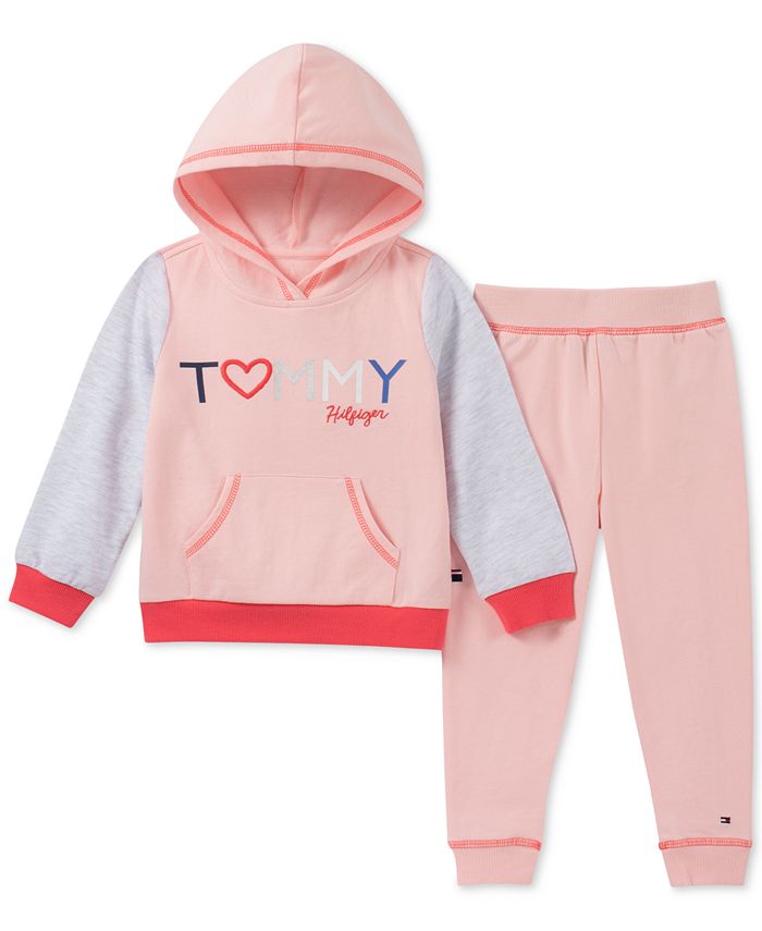 Tommy Hilfiger Toddler Girls 2-Pc. French Terry Colorblocked Hoodie ...