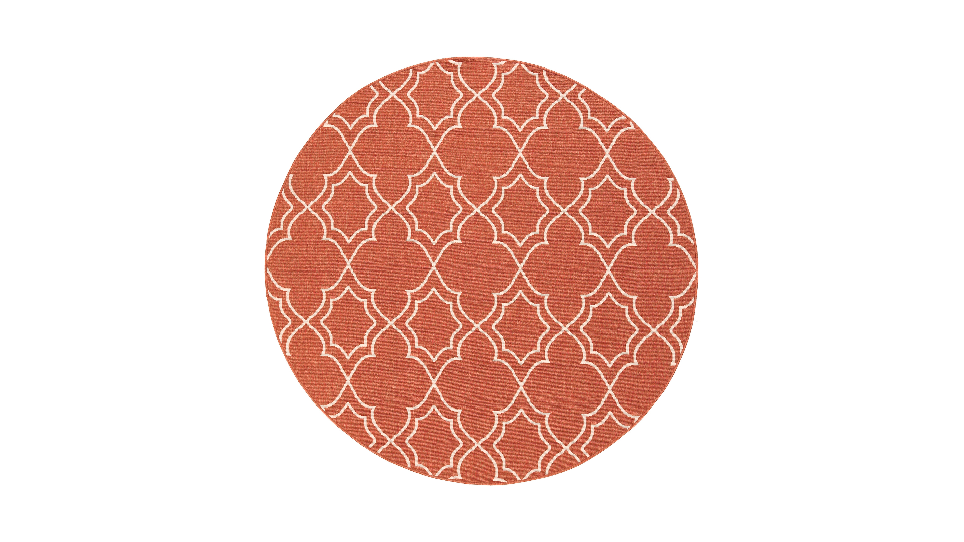 Closeout! Livabliss Alfresco Alf-9591 Rust 5'3" Round Area Rug, Indoor/Outdoor