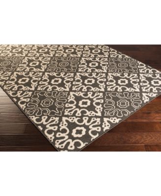 Alfresco ALF-9637 Black 7'6" x 10'9" Area Rug, Indoor/Outdoor