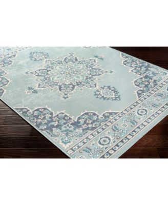 CLOSEOUT! Alfresco ALF-9687 Aqua 5'3" Round Area Rug, Indoor/Outdoor