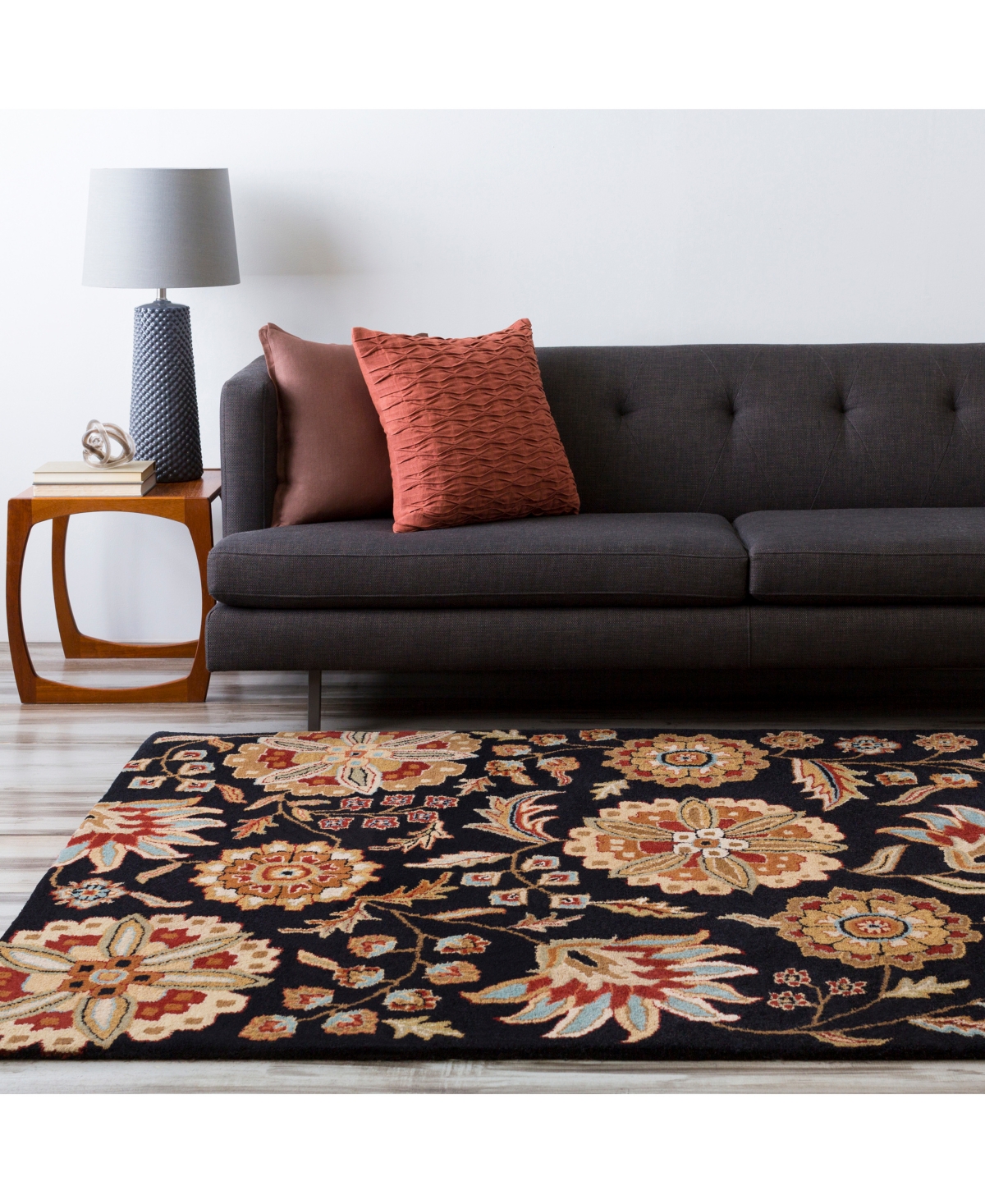 Livabliss Athena Ath-5017Round Area Rug - Black
