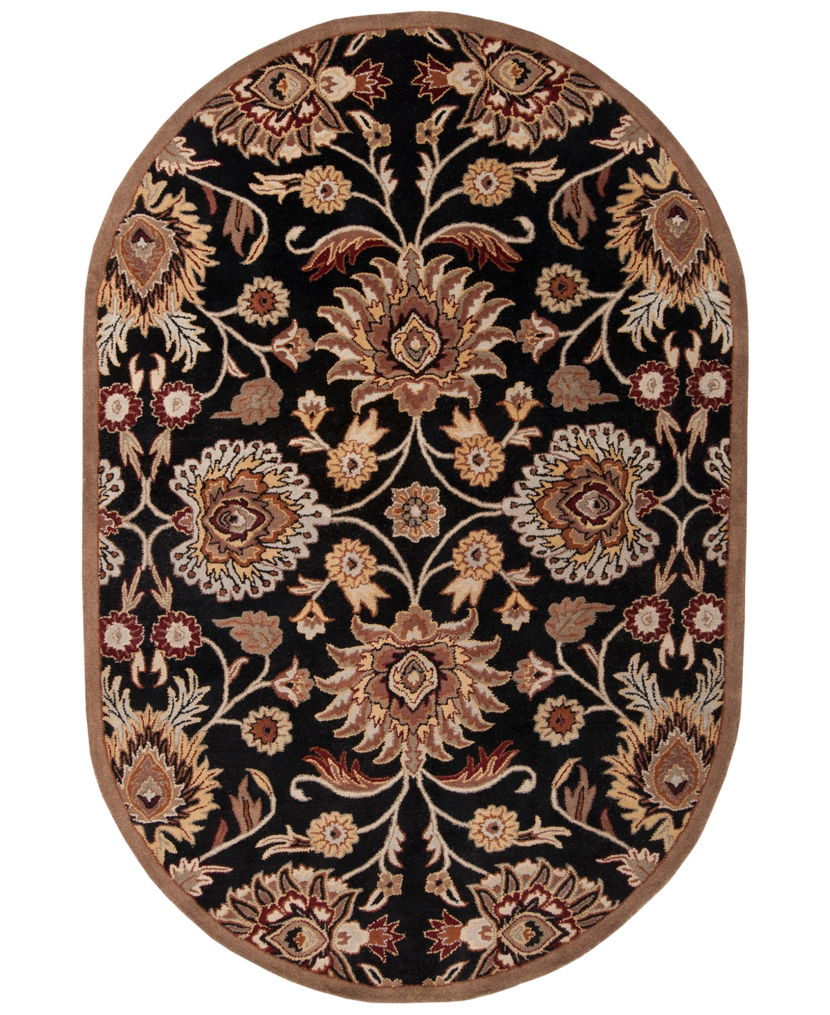 Surya Caesar Cae-1053 Black 8' x 10' Oval Area Rug - Black