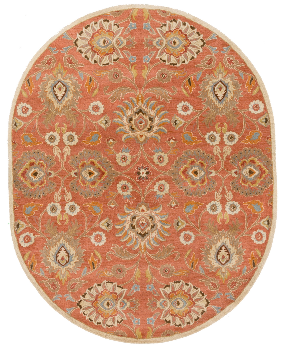 Surya Caesar Cae-1107 Burnt Orange 6' x 9' Oval Area Rug - Burnt Orange