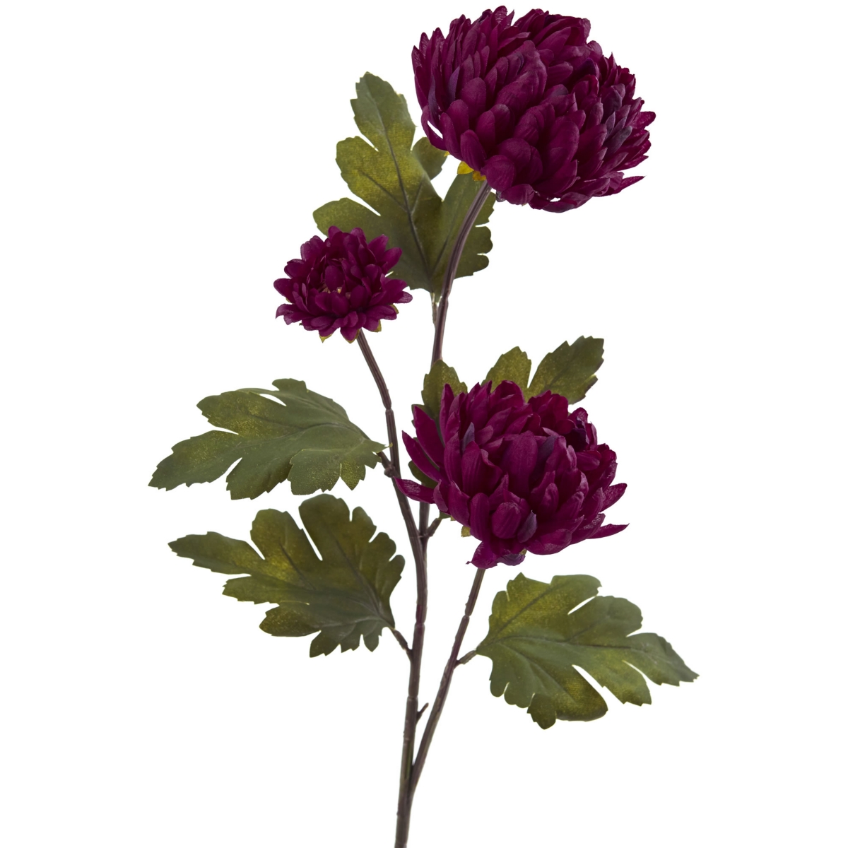 Nearly Natural 29-in. Chrysanthemum Artificial Flower, Set Of 12 In Burgundy